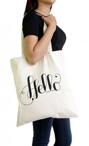 Hello Font Tote Bag