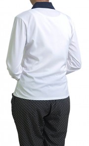 Basic Black Lining Shirt in White
