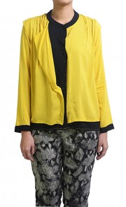 Basic Two Tone Shirt in Black and Yellow