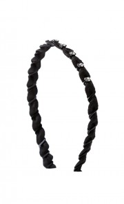 Feminine Crystal Headband in Black