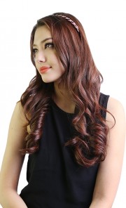 Feminine Crystal Headband in Light Red