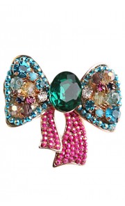 Crystal Ribbon Earrings in Pink