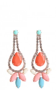 Antique Coloured Drop Earrings in Orange and Coral