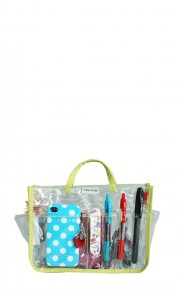 See-Through Jacq Organiser Bag in Lime Green