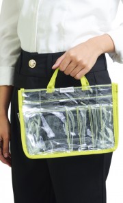 See-Through Jacq Organiser Bag in Lime Green