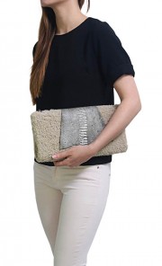 Kay El Envelope Shearling Clutch