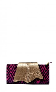 Kay El Batik Print Body Zip Clutch in Pink