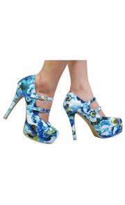 Ashleigh Pumps in Blue Floral
