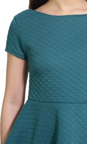 Quilted Peplum Blouse in Green