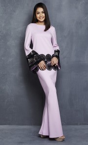Lola Modern Kurung with Sequin Bell Sleeves in Lilac
