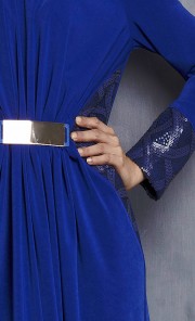Jade Modern Abaya with Gathers and Sequins in Blue