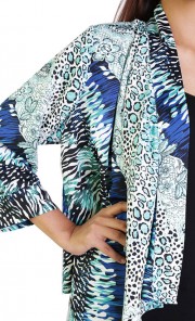 Leopard Print Cardigan in Blue 