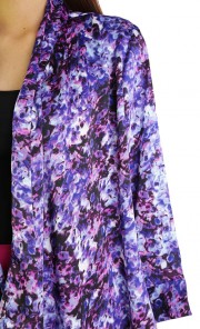 Floral Print Cardigan in Purple 