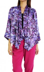 Floral Print Cardigan in Purple 