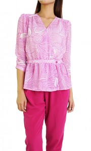 Gia Leafy Print in Pink 