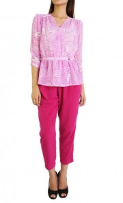 Gia Leafy Print in Pink 