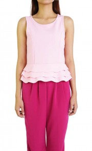 Sleeveless Peplum in Pink 