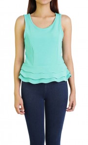 Sleeveless Peplum in Green 