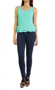 Sleeveless Peplum in Green 