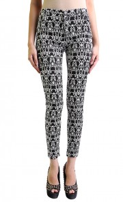 Damask Printed Pants in Black and White
