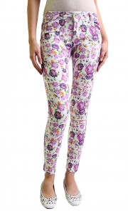 Flower Printed Pants in Purple