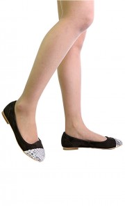 Vani Python Suede Flats in Green