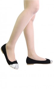 Vani Python Suede Flats in Black