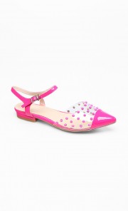 Jolene Studded Flats in Pink
