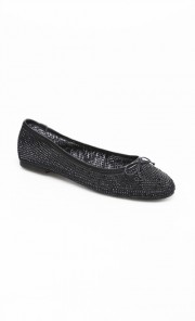 Lorie Mini Diamonte Ballet Flats in Black