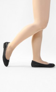 Lorie Mini Diamonte Ballet Flats in Black