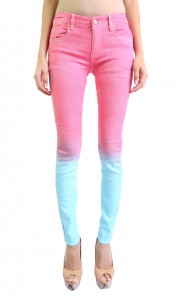 Ombre Jeans in Red and Turquoise