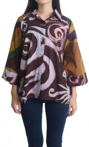 Tapestry Pua Cotton Shirt Fay in Brown