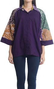 Tapestry Pua Cotton Shirt Fay in Purple