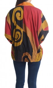 Tapestry Pua Cotton Shirt Fay in Red and Orange