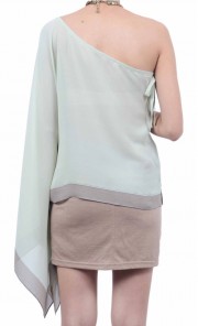 Short Gigi One Shoulder Top in Grey 