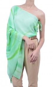 Short Gigi One Shoulder Top in Mint 