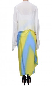 Chiffon Tutsi Coral Top in White 