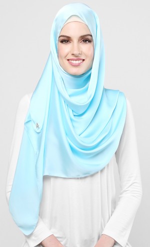 Satin Silk Scarf in Evian