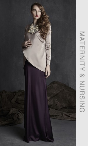 Plain Satin Top in Mauve