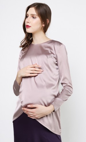 Plain Satin Top in Mauve