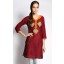 Jacquard Patchwork Kurti in Maroon