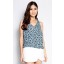 Draped Chiffon Sleeveless Top in Blue