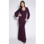 Jubah Dress with Exclusive Pearl Necklace in Purple