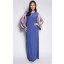 Jubah with Flare Sleeves in Blue and Pink