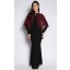 Midi Kurung with Flare Cape in Red and Black