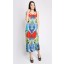 Culebra Midi Dress in Blue and Red