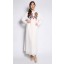Colourful Embroidered Kaftan in White
