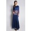 Riana Dress in Navy Blue with Purple Lace