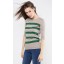 Slub Striped Sweater in Mocha and Green