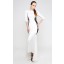 Flared Dress with Side Panel in White